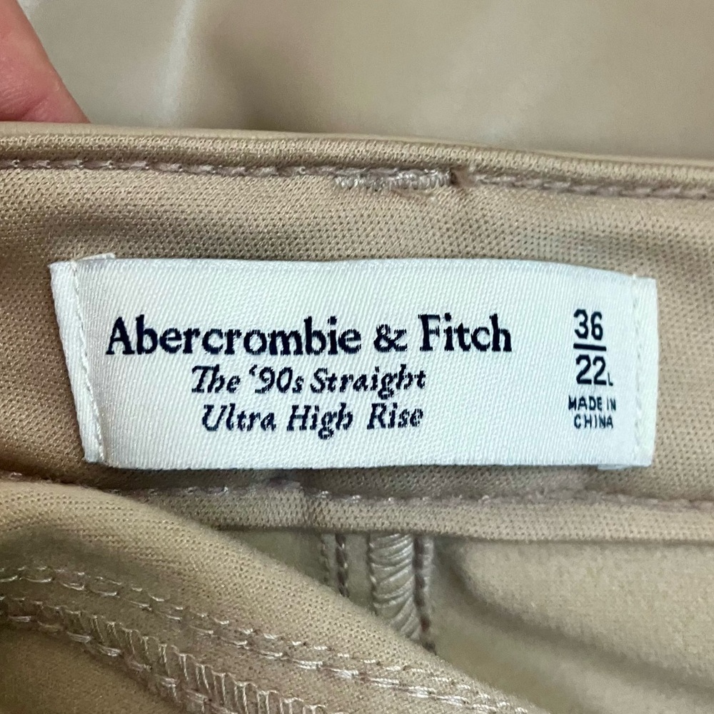 NEW Abercrombie & Fitch The 90's Straight Ultra High Faux Leather Pants Size 36 - Picture 8 of 8